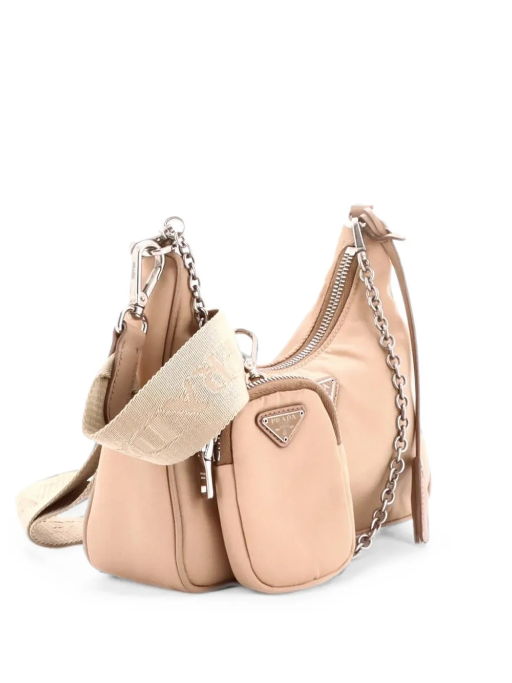 Prada Pre-Owned Re-Edition 2005 Shoulder Bag Tessuto Small crossbody bag - Nude
