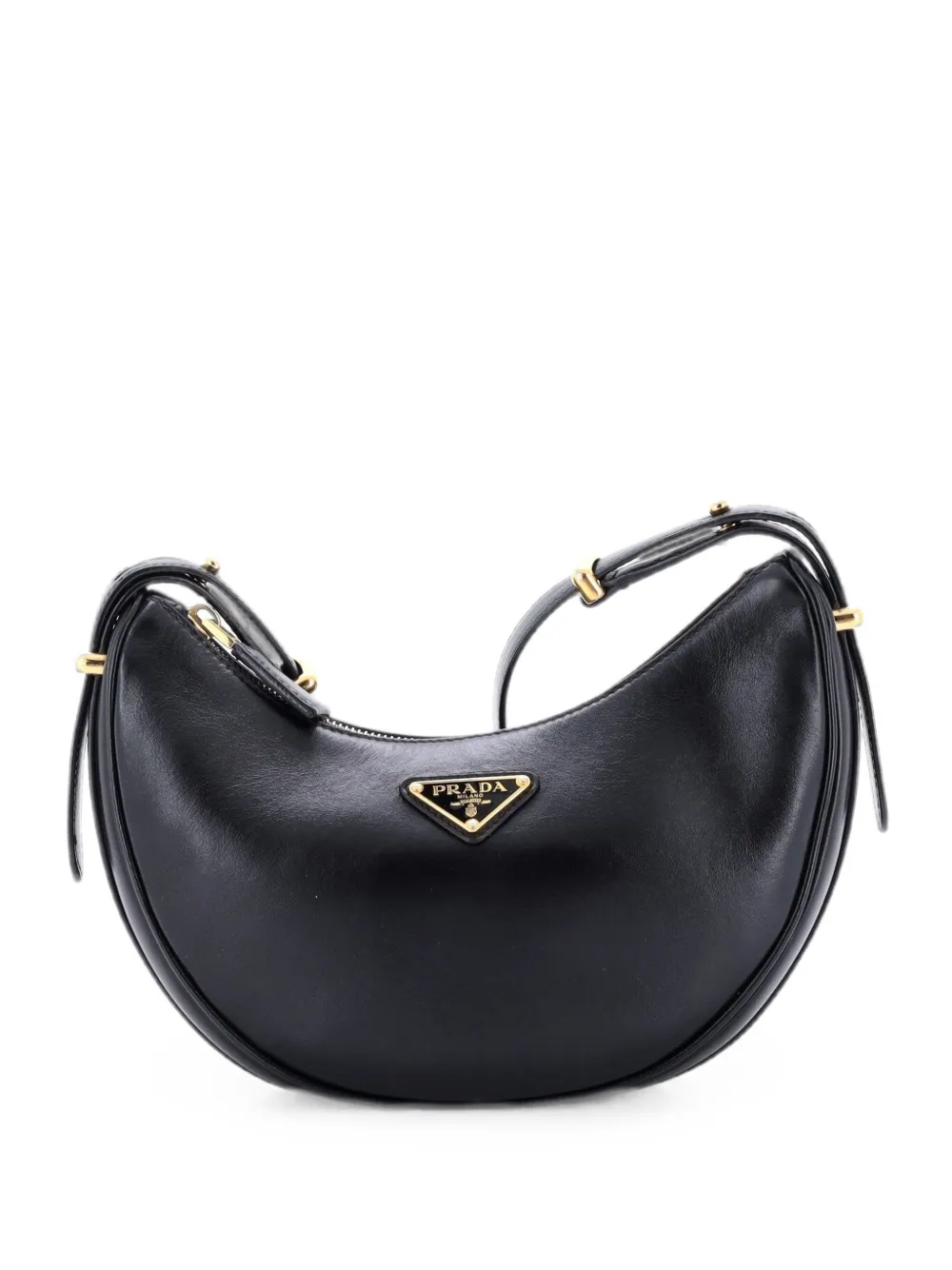 Prada Pre-Owned Arque Half Moon Leather Small hobo bag - Schwarz