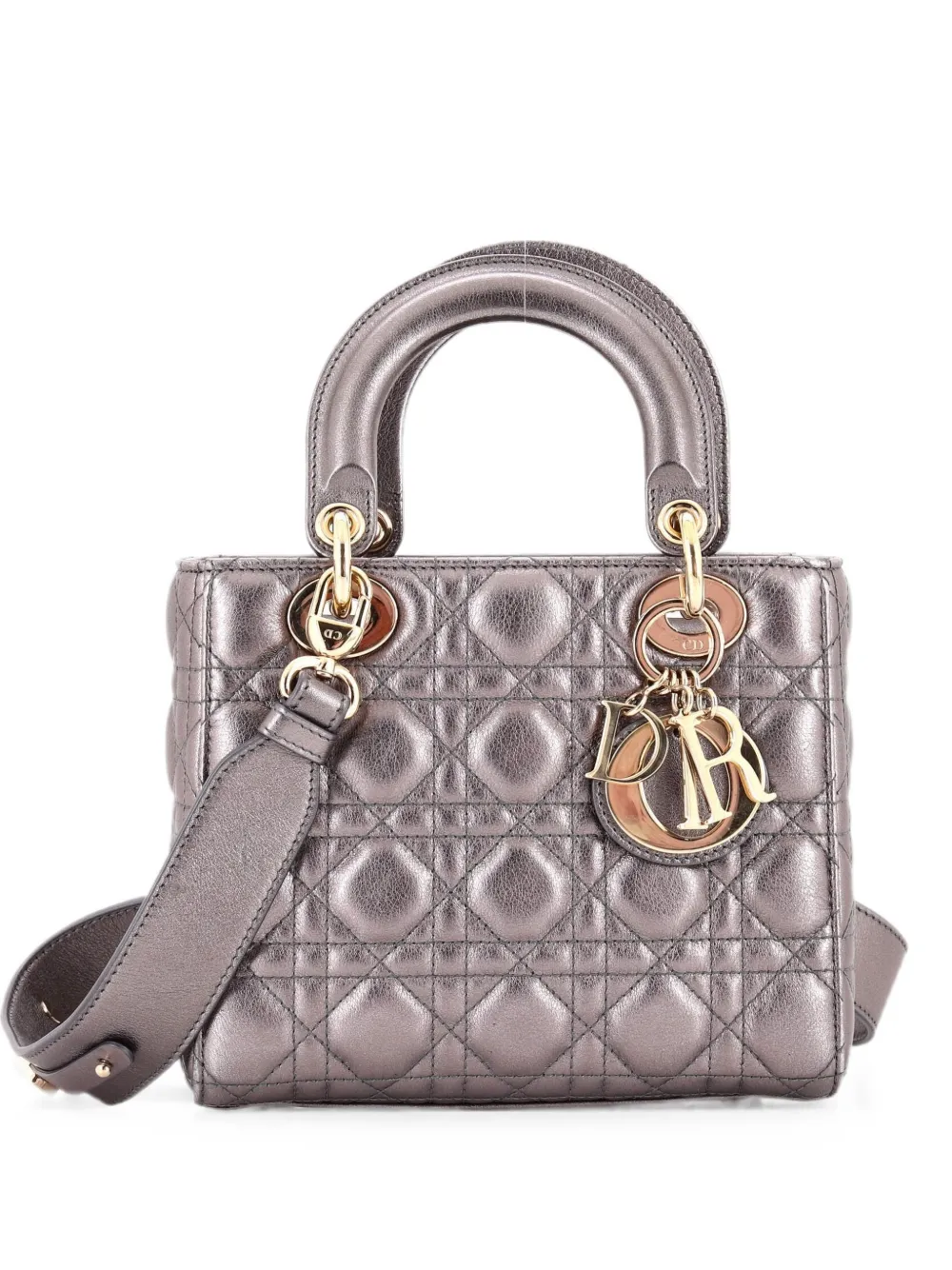 Christian Dior Pre-Owned My ABCDior Lady Dior Bag Metallic Cannage Quilt Leather shoulder bag