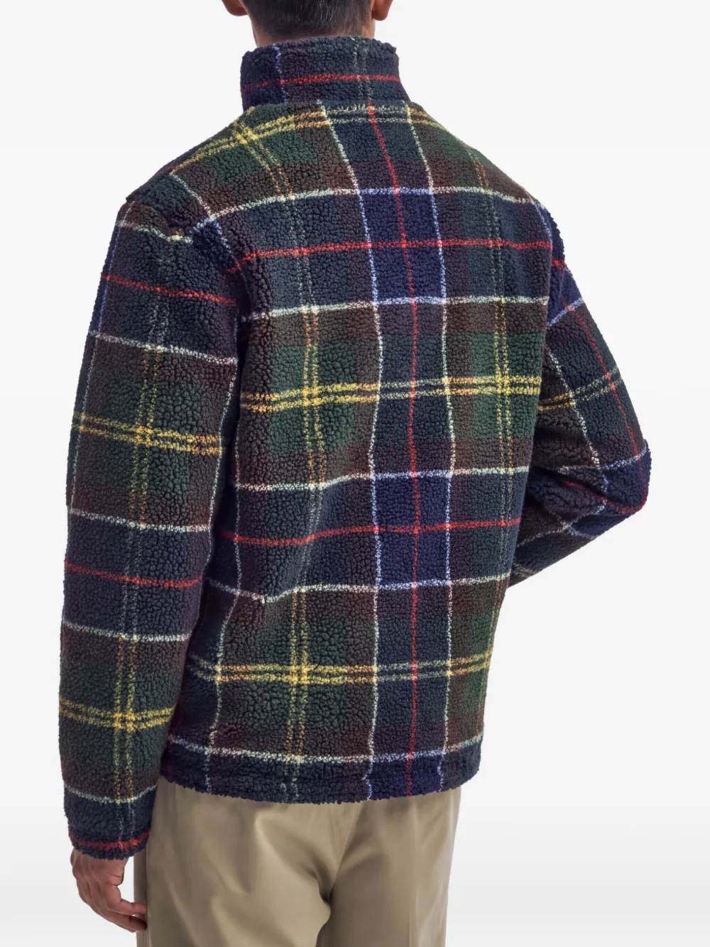 Barbour Sherpa fleece vest met tartan-ruit Blauw