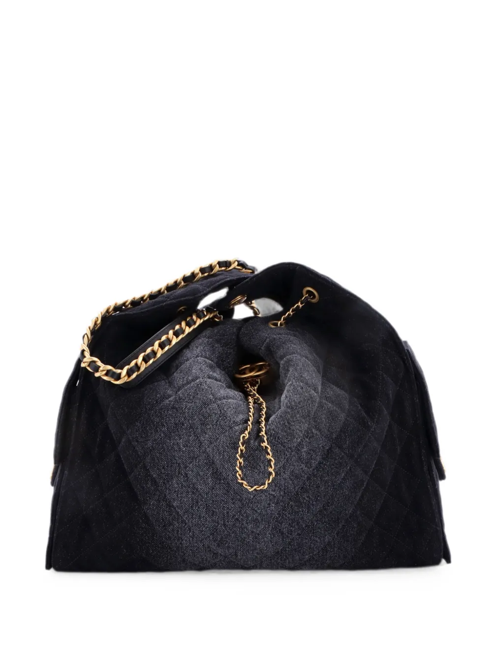 CHANEL Pre-Owned 25 Quilted Denim Large hobo bag - Nero