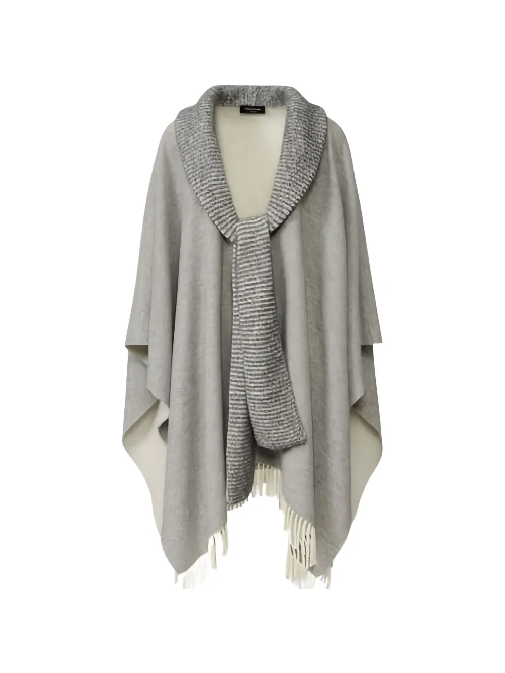 Fabiana Filippi sequin-embellished shawl-collar wool cape Grijs