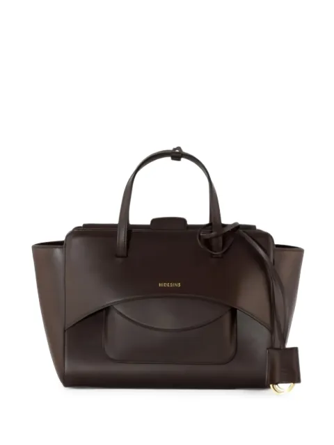HIDESINS L Flap logo-print tote bag