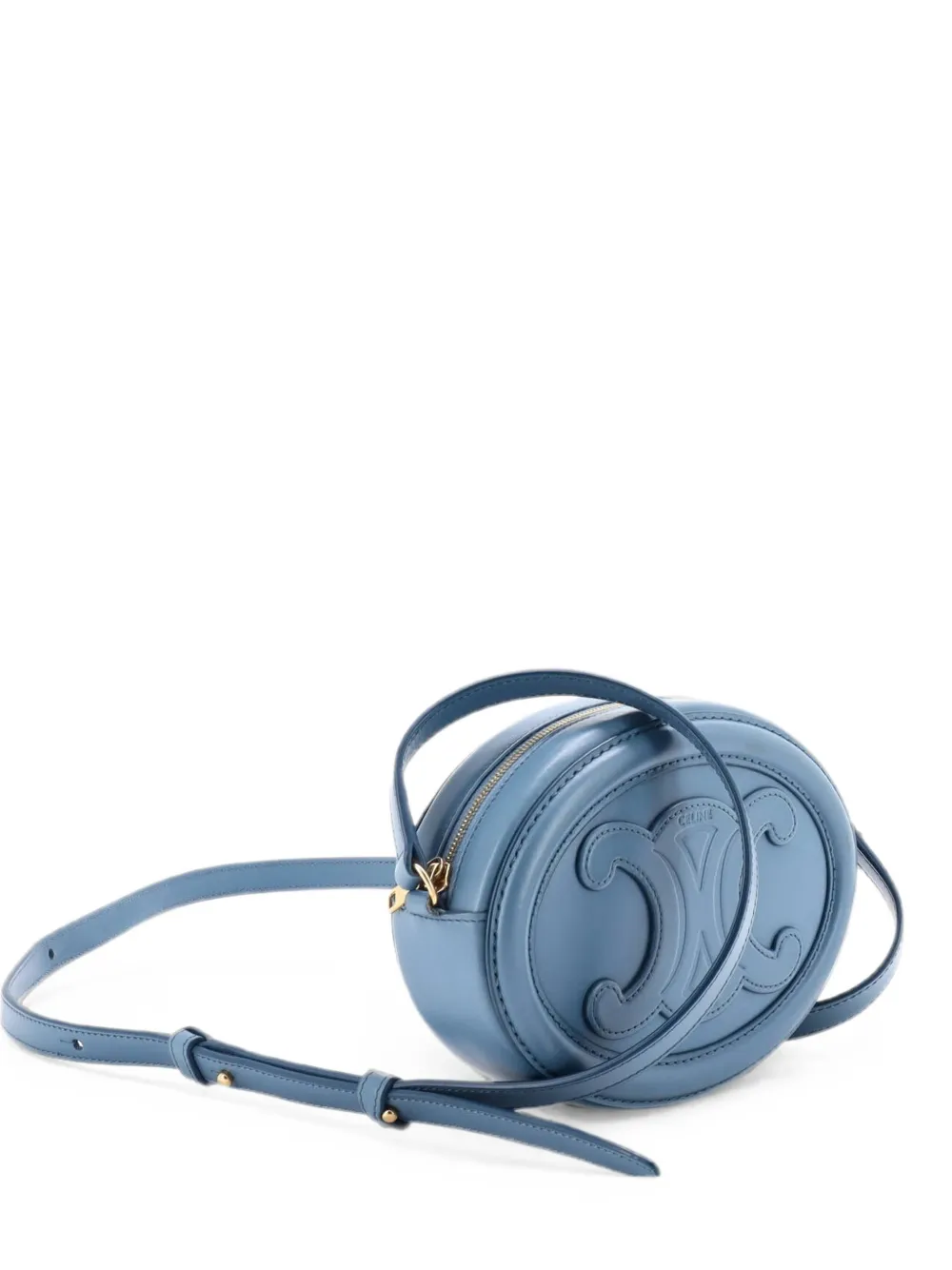 Celine Pre-Owned Triomphe Oval Leather Mini crossbody bag - Blau