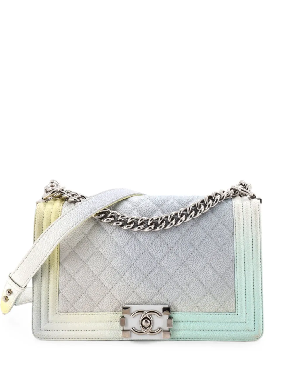 CHANEL Pre-Owned Rainbow Boy Flap Bag Quilted Painted Caviar Old Medium shoulder bag - Multicolore