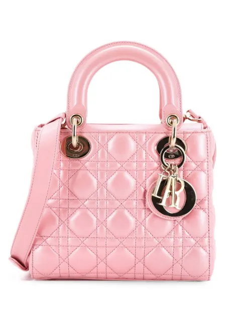 Christian Dior Pre-Owned Lady Dior Bag Iridescent Cannage Quilt Lambskin Small shoulder bag