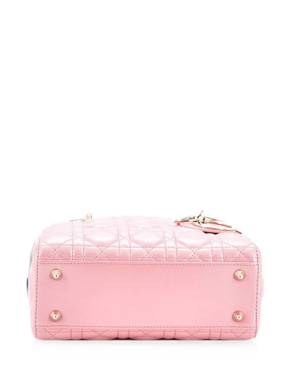 Dior Pre-owned Lady Dior Bag Iridescent Cannage Quilt Lambskin Small Shoulder Bag in Pink, view 4