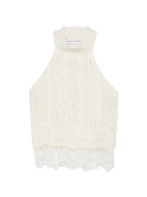 Ermanno Scervino lace-trim halterneck tank top
