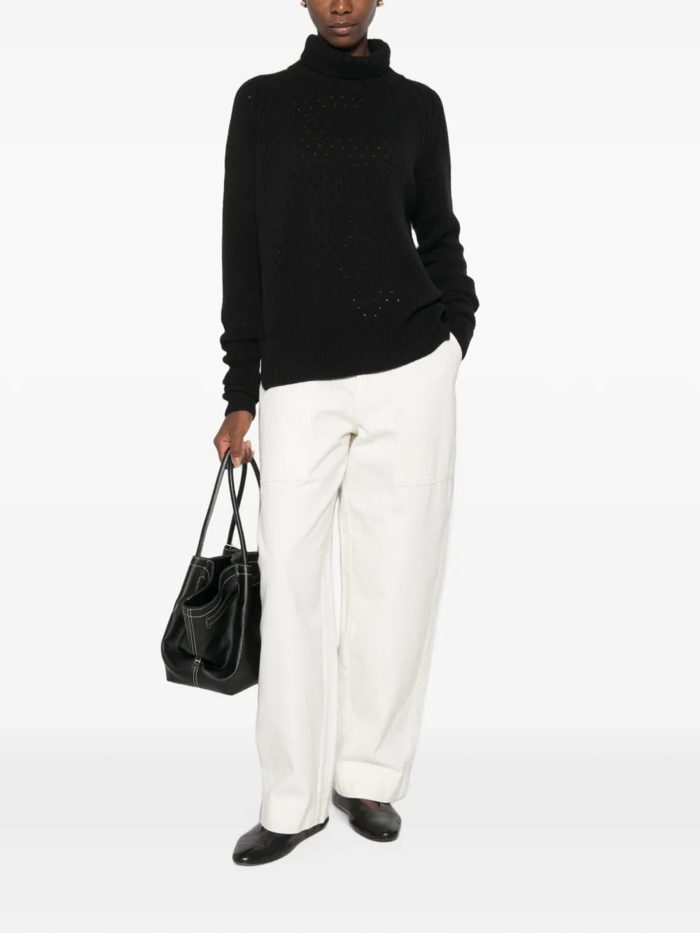Ermanno Scervino Gebreide coltrui met geperforeerde details Zwart