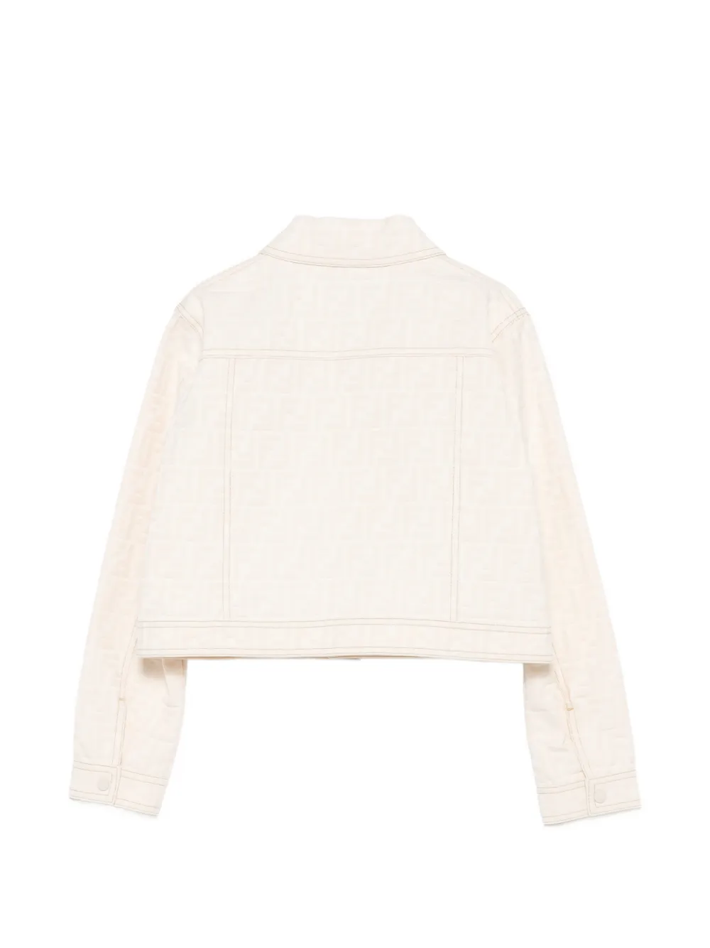 Fendi Kids Spijkerjack met FF-logo Beige