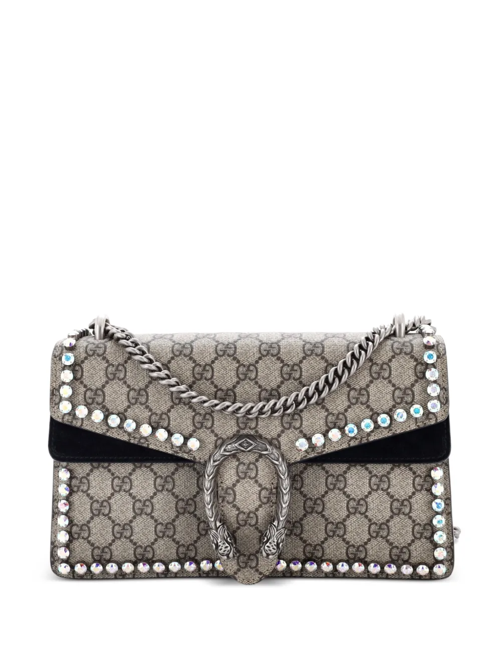 Gucci Pre-Owned Dionysus Bag Crystal Embellished GG Coated Canvas Small shoulder bag - Marrone