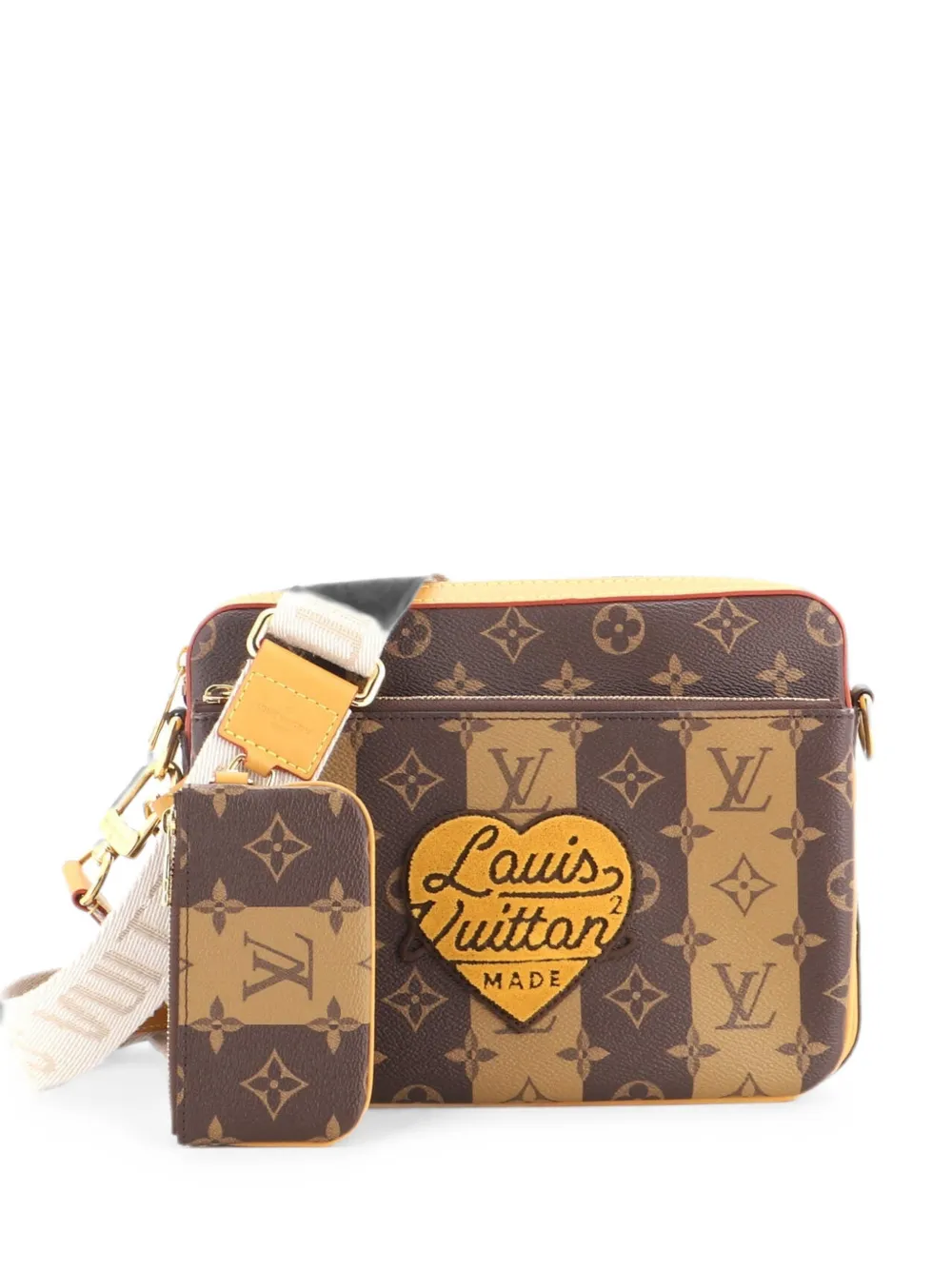 Louis Vuitton Pre-Owned Nigo Trio Messenger Bag Limited Edition Stripes Monogram Canvas crossbody bag - Braun