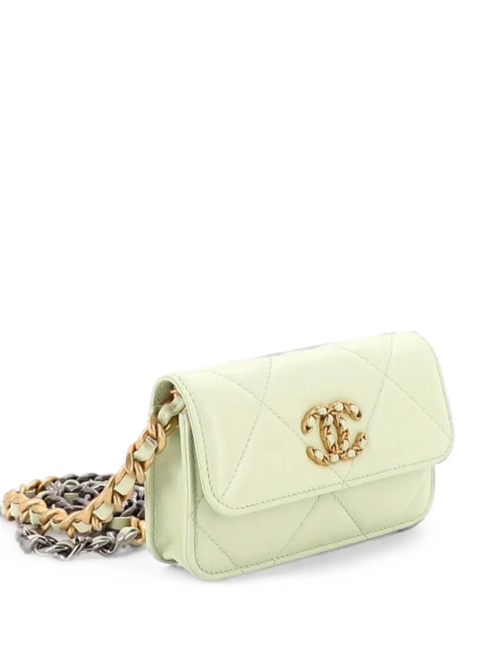 CHANEL Pre-Owned 19 Clutch With Chain Quilted Lambskin shoulder bag - Grün