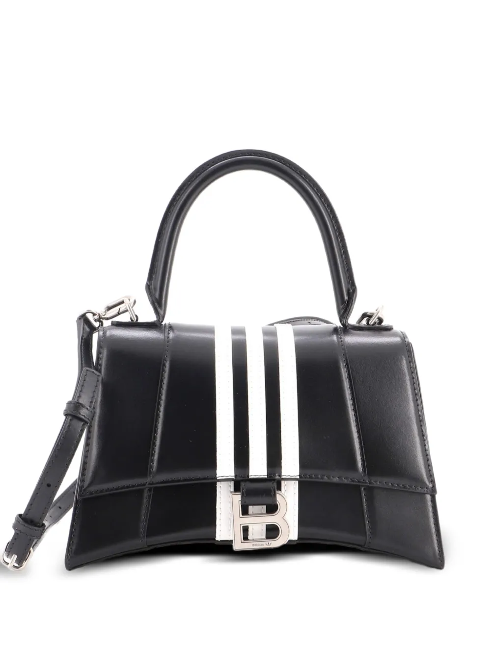Balenciaga Pre-Owned x adidas Hourglass Top Handle Bag Leather Small satchel - Nero