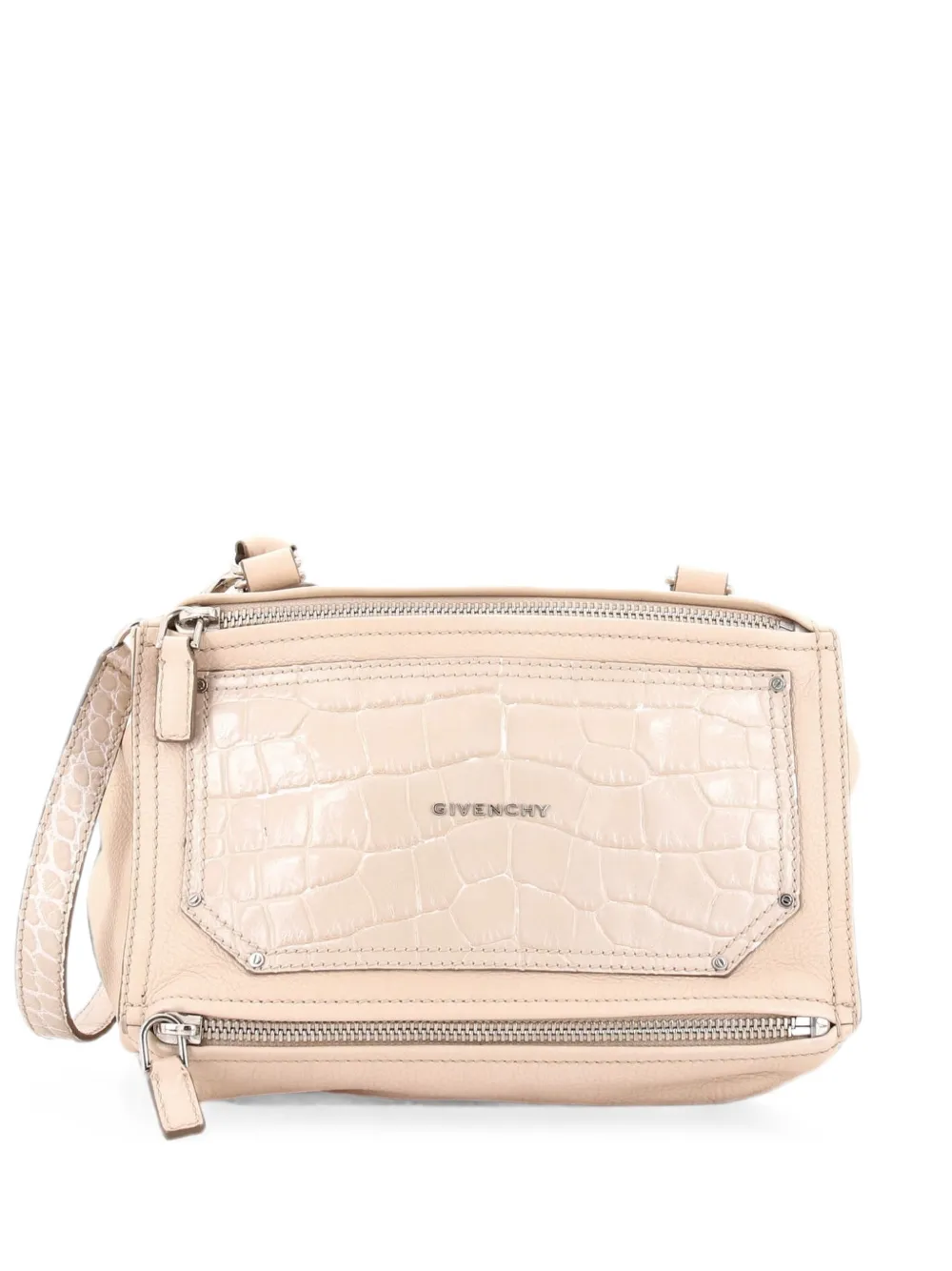 Givenchy Pre-Owned Pandora Bag Leather with Crocodile Embossed Detail Medium satchel - Nude