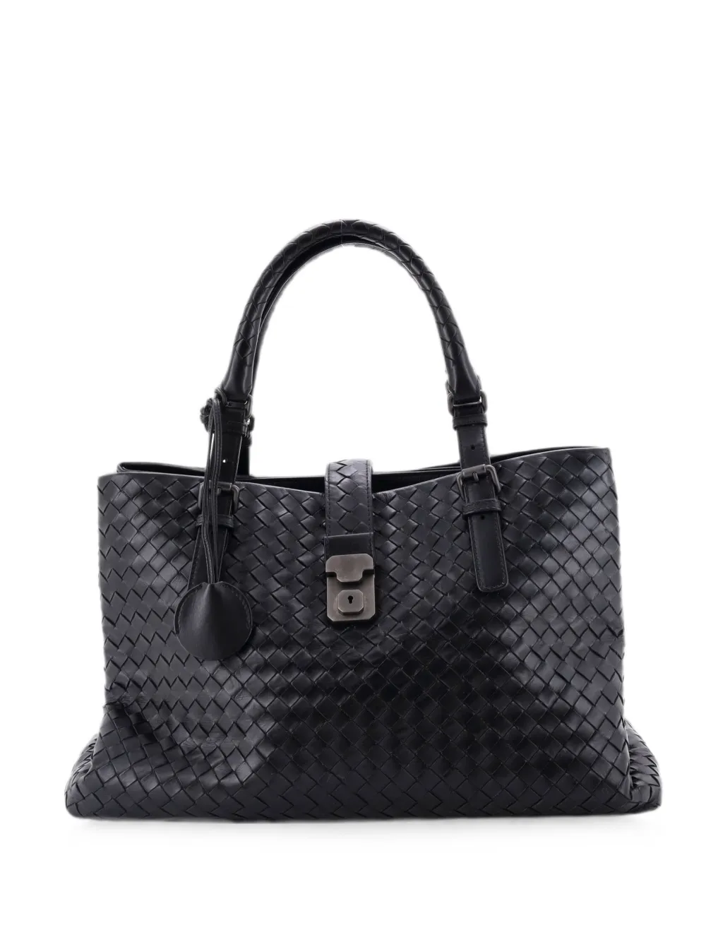 Bottega Veneta Pre-Owned Borsa tote Roma media in nappa con design Intrecciato - Nero