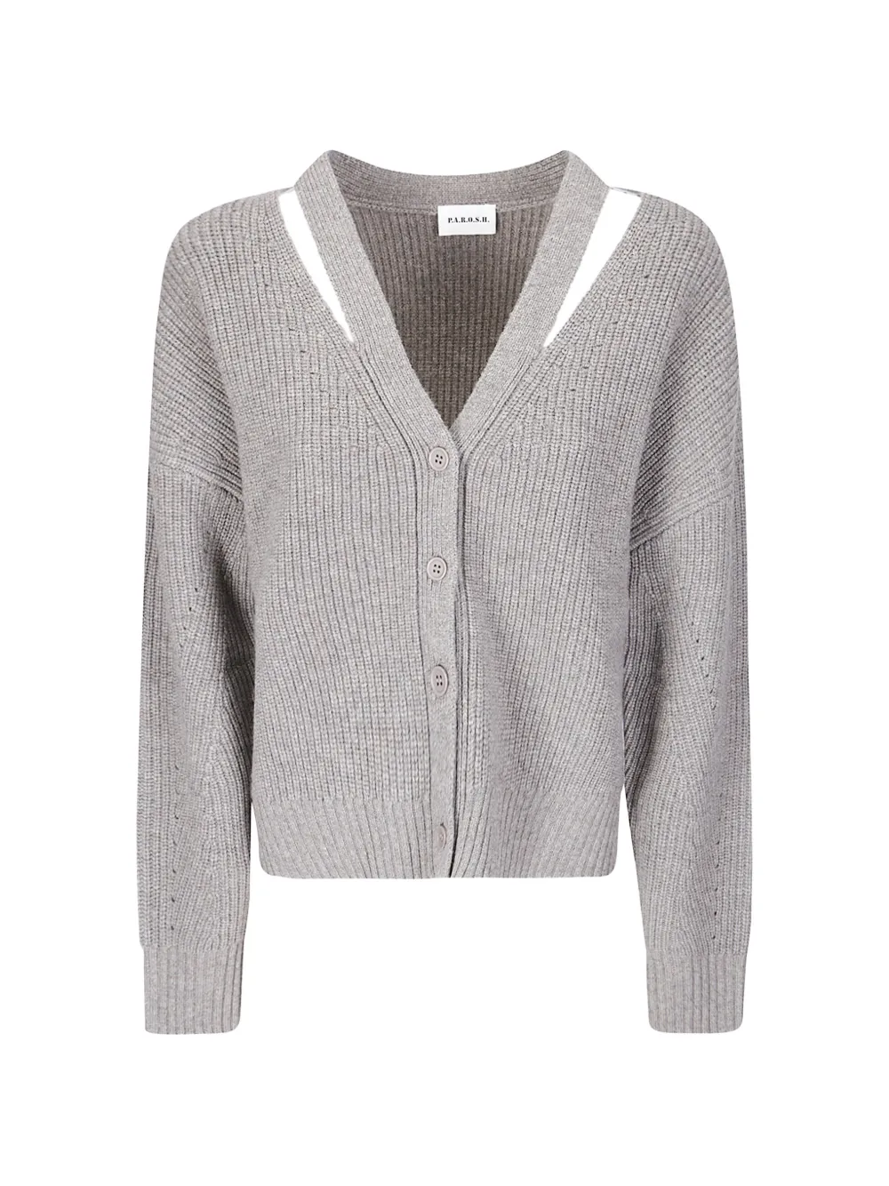 P.A.R.O.S.H. drop-shoulder ribbed cardigan - Grau