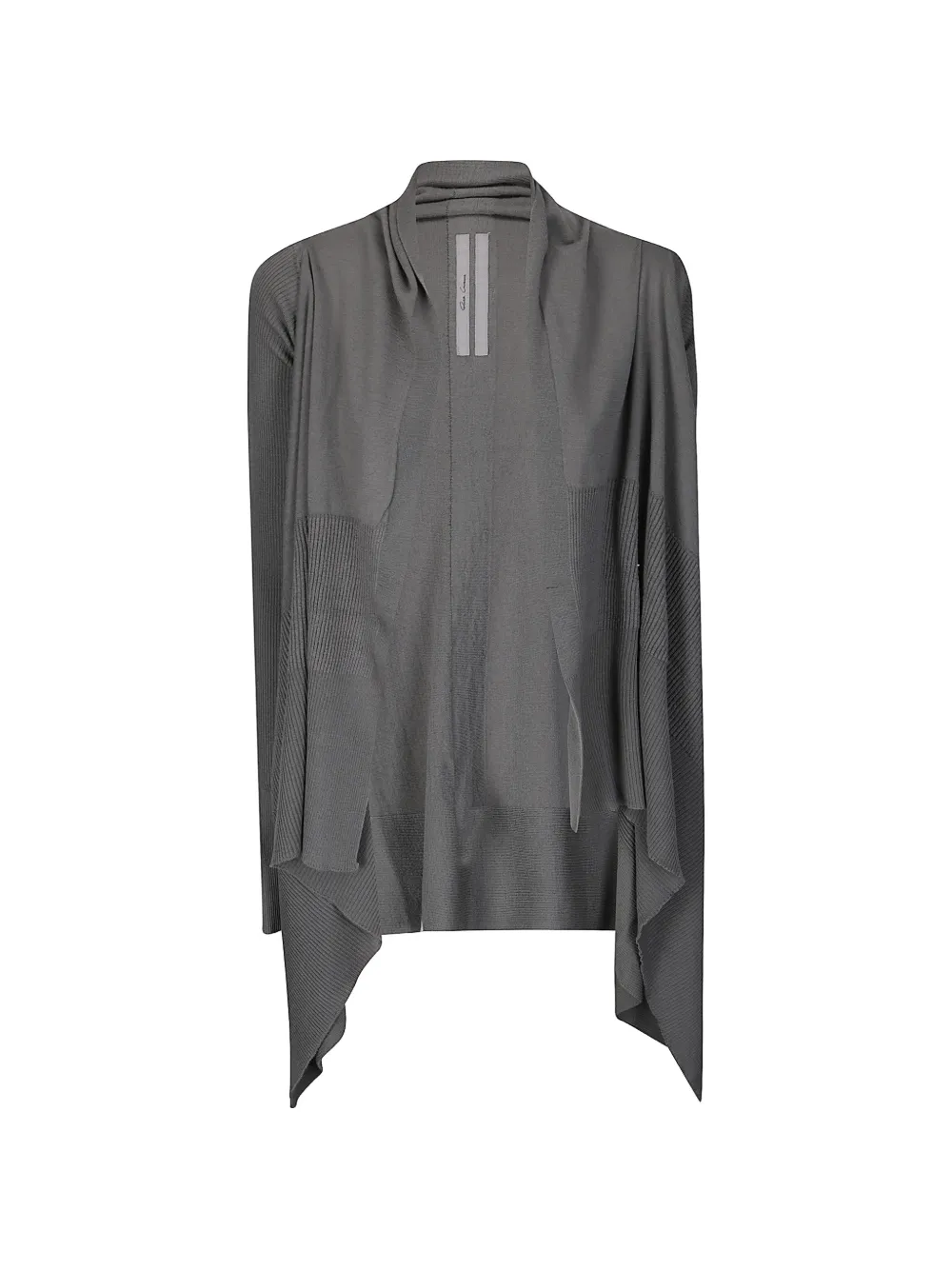 Rick Owens ribbed-knit asymmetrical cardigan - Grigio