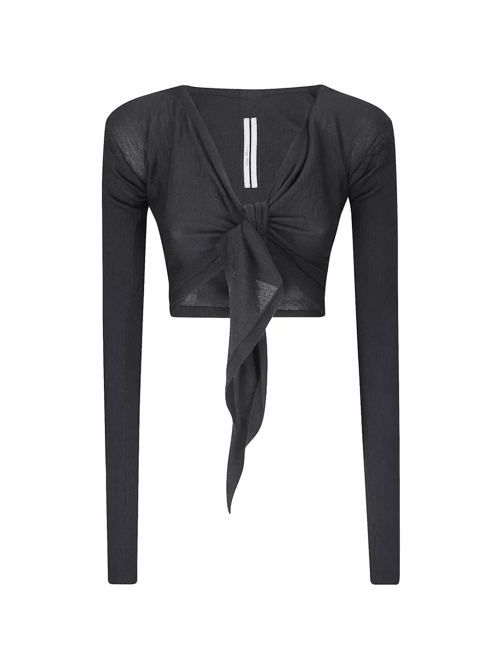 Rick Owens cropped wrap-front blouse - Nero