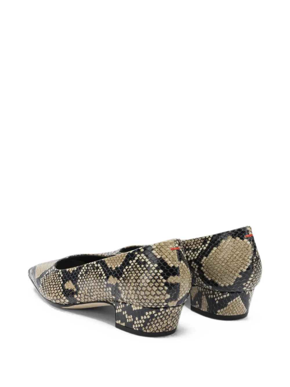 Aeyde Rory leren pumps met slangen-effect Beige