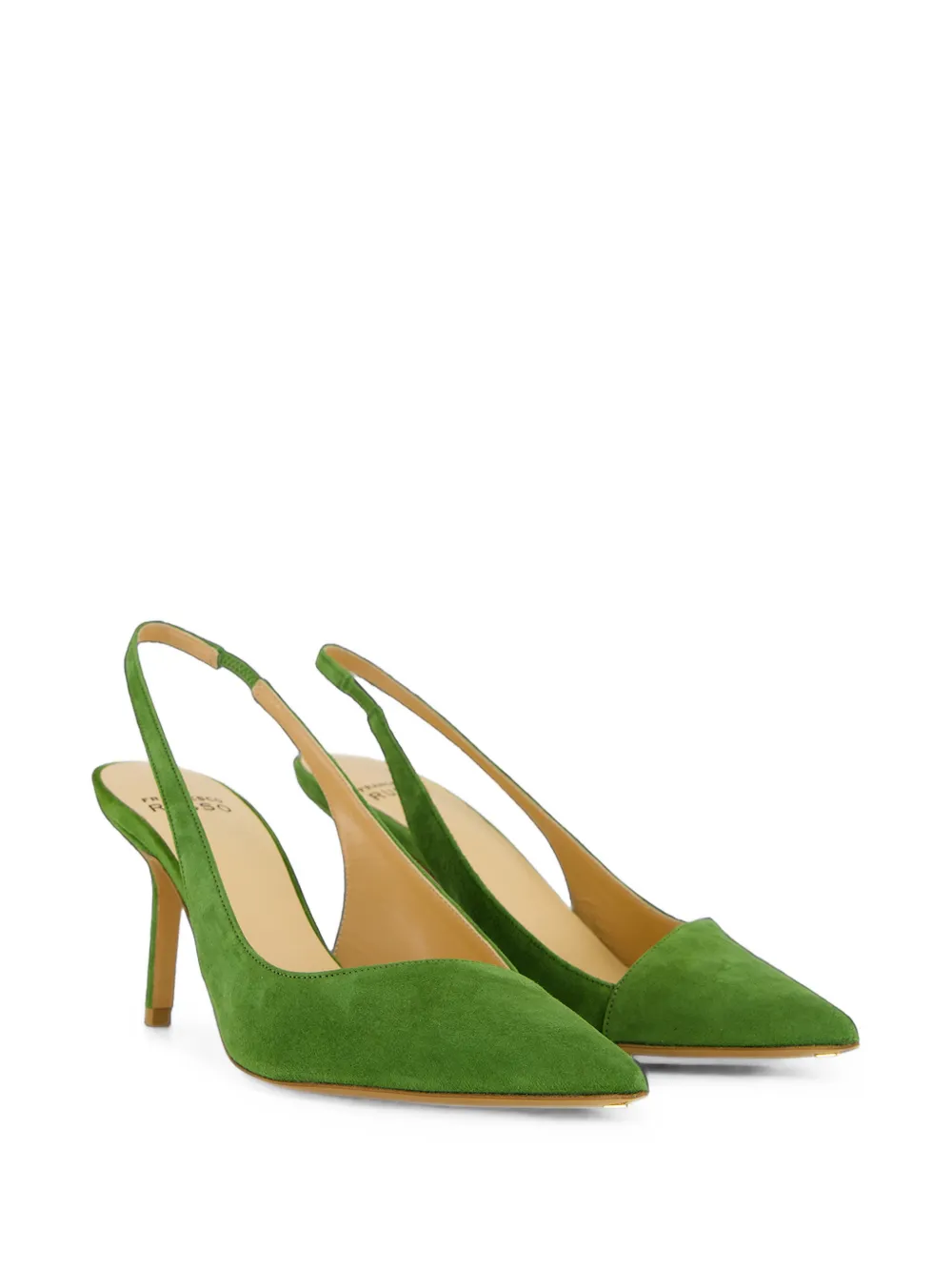 Francesco Russo suede slingback pumps Groen