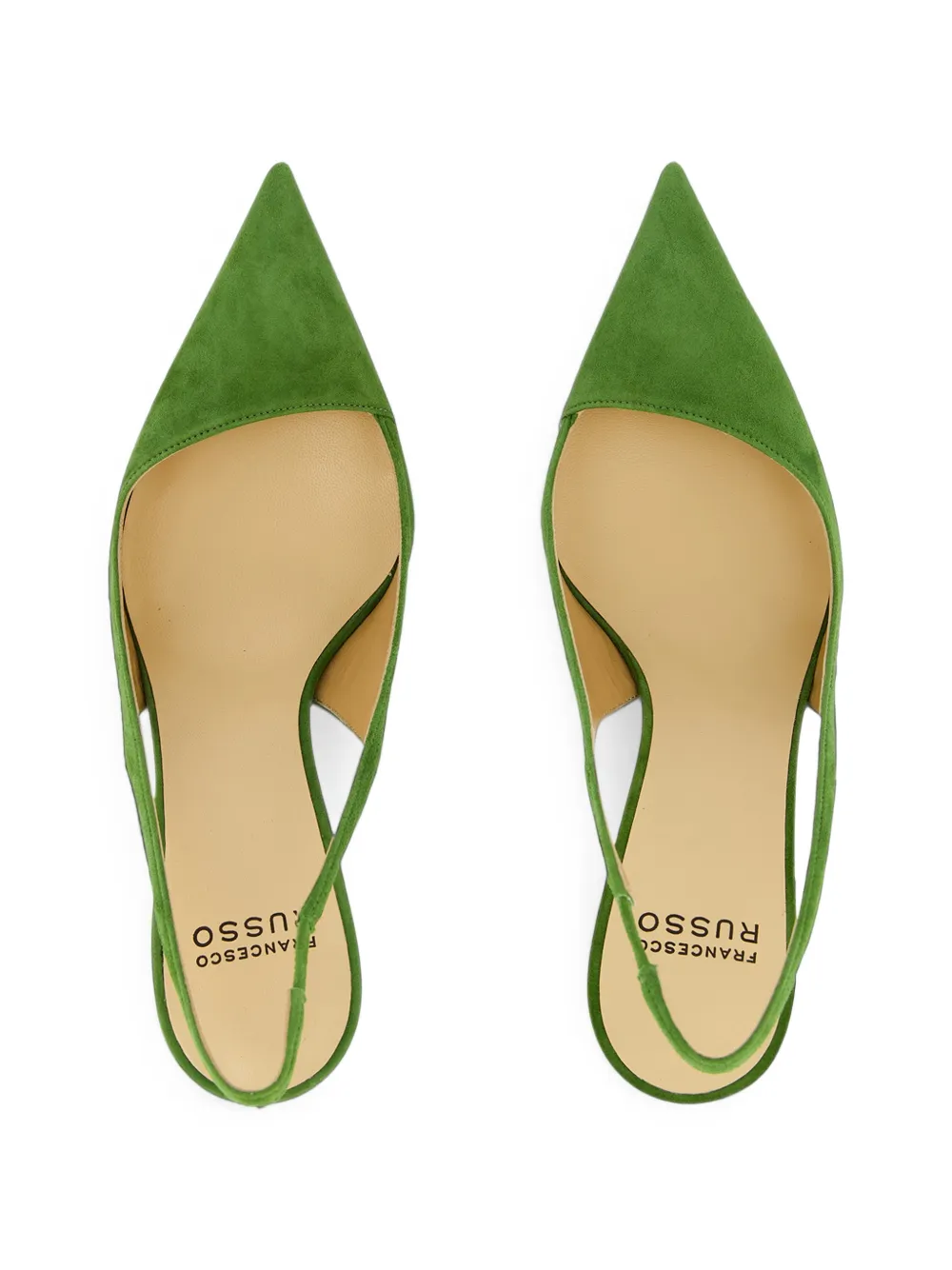 Francesco Russo suede slingback pumps Groen