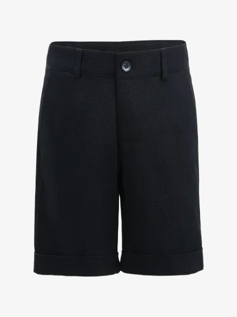 Moustache polka-dot turn-up shorts