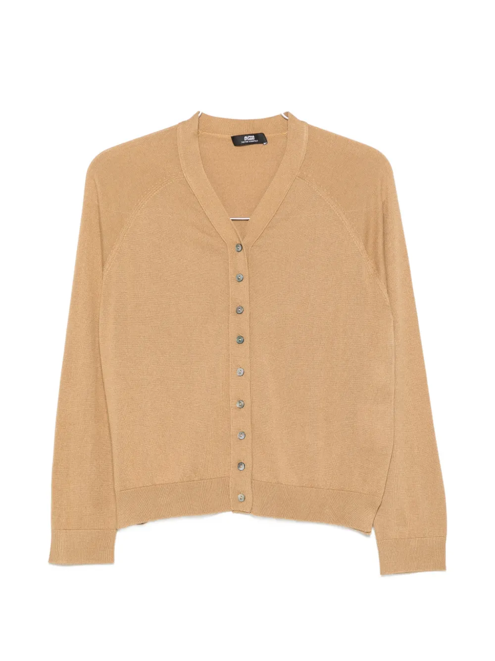 ALPHA STUDIO V-neck long-sleeve cardigan - Nude