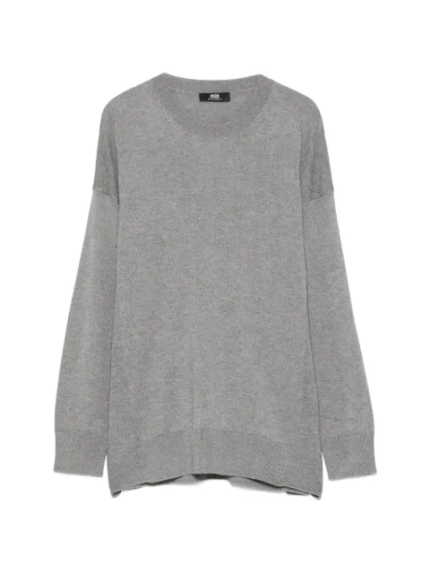 ALPHA STUDIO side-slit crew neck sweater