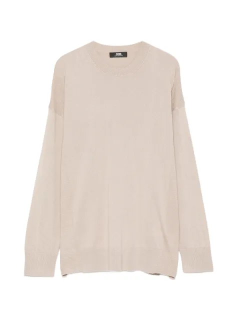 ALPHA STUDIO side-slit crew neck sweater