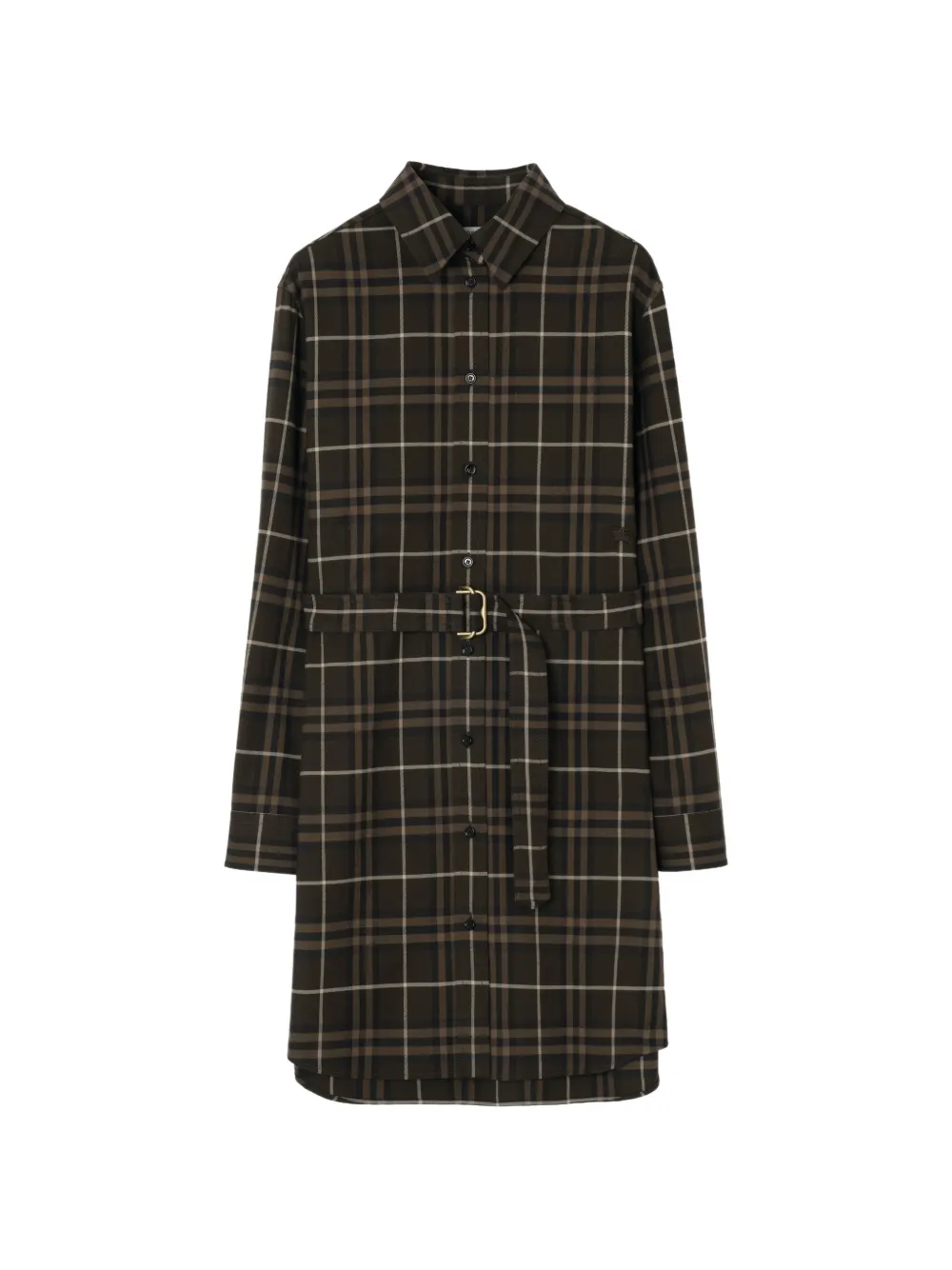 Burberry Check cotton shirt dress - Marrone