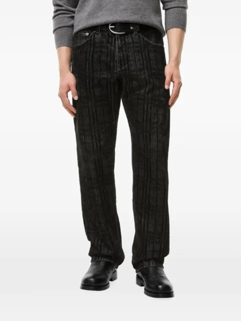 Burberry Check flocked straight jeans