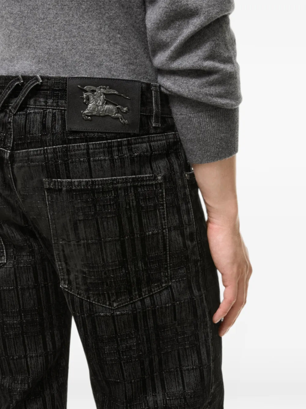 Burberry Geruite straight jeans Zwart