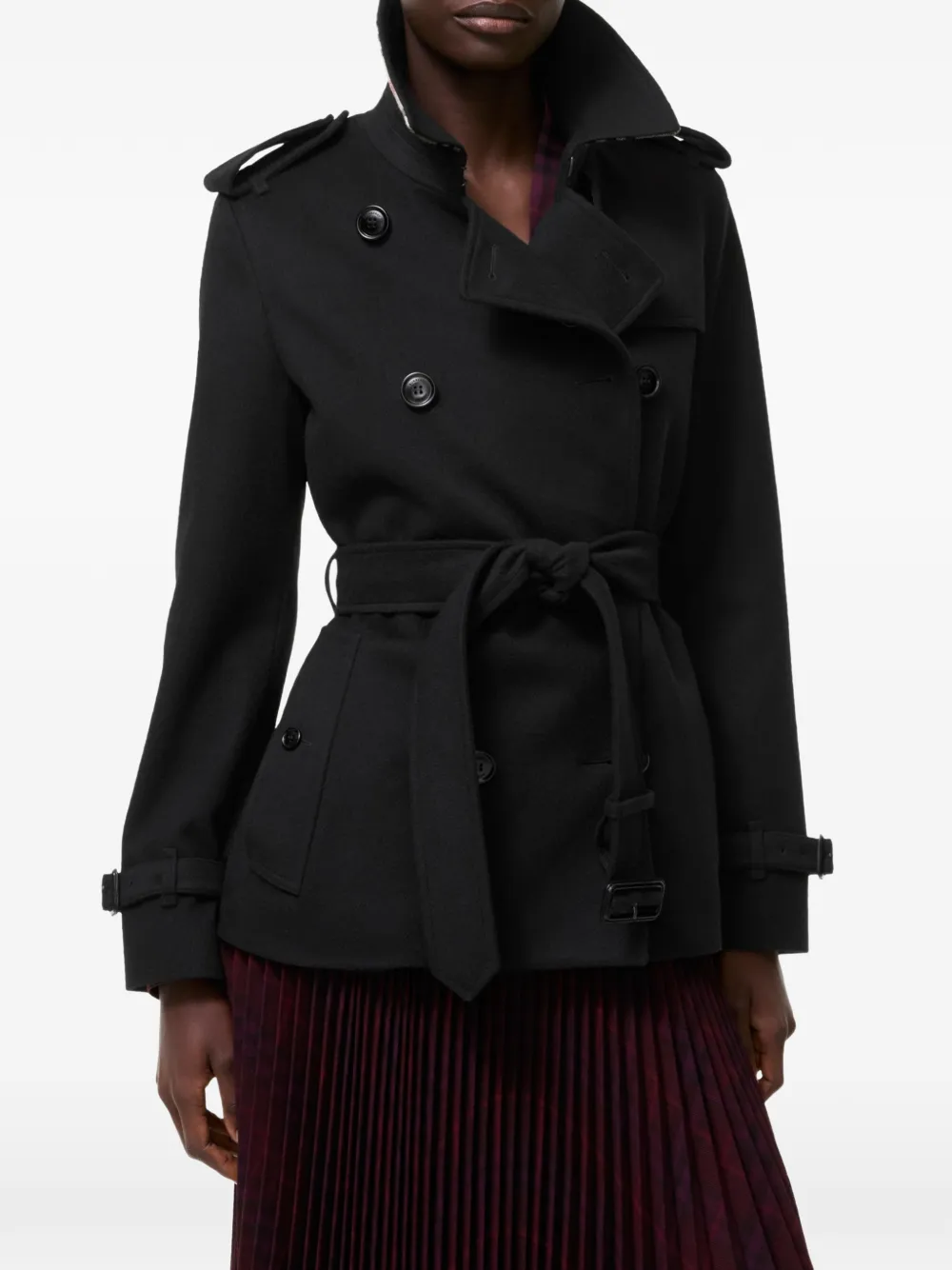 Burberry Kasjmier Kensington trenchcoat Zwart
