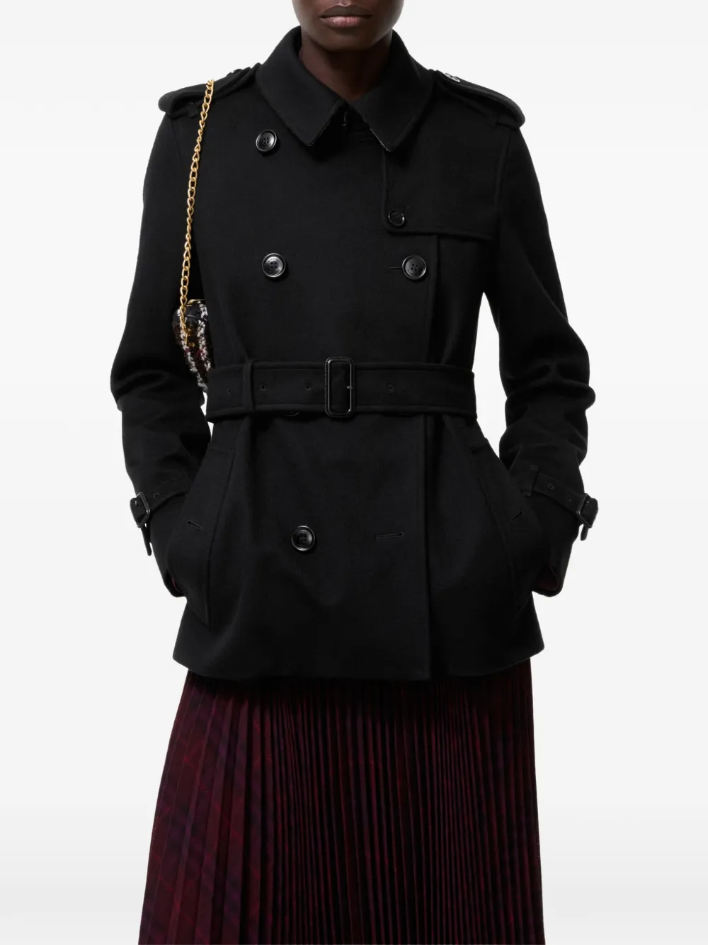 Burberry Kasjmier Kensington trenchcoat Zwart