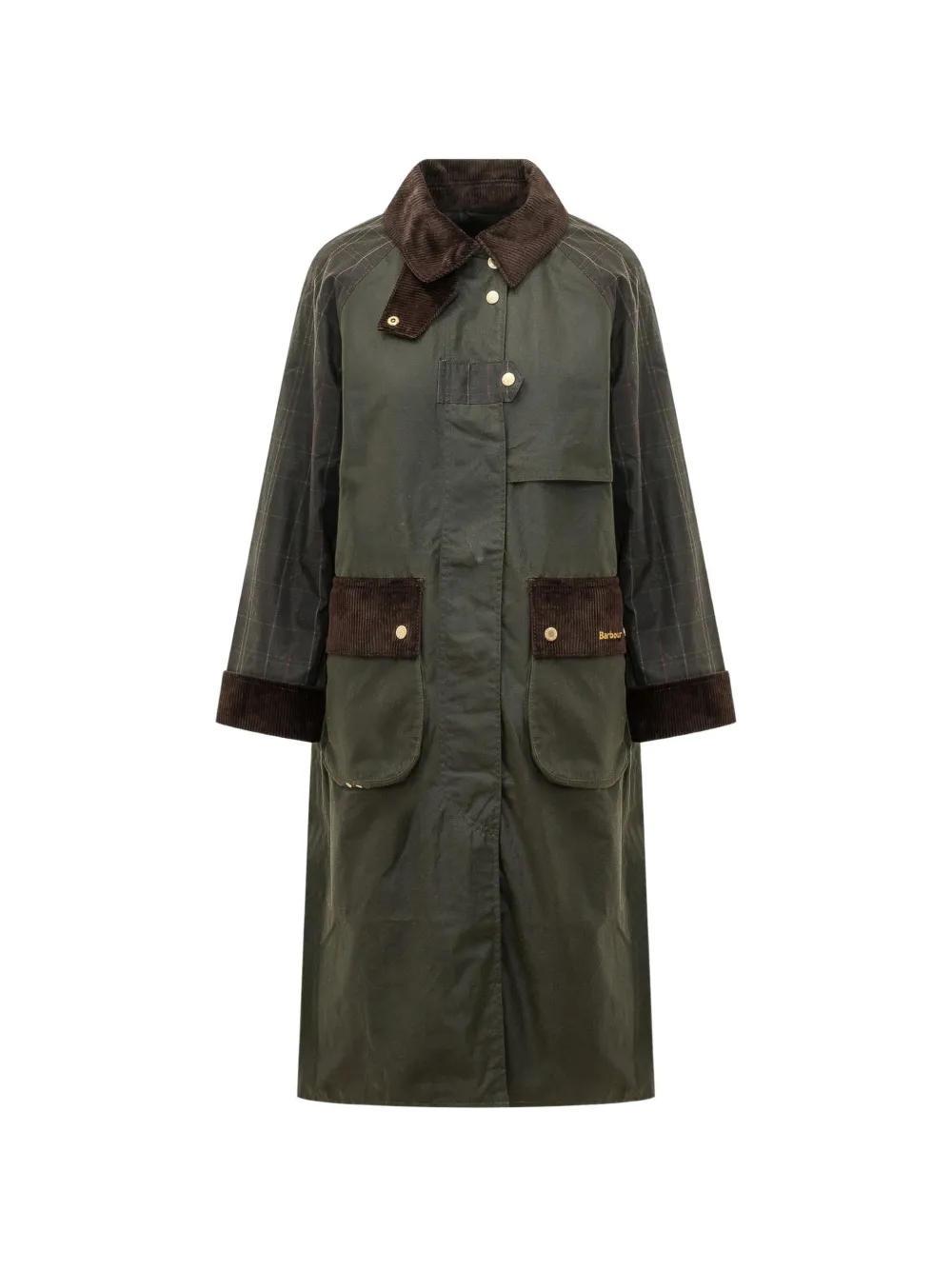 Barbour Kirklees checked waxed jacket - Verde