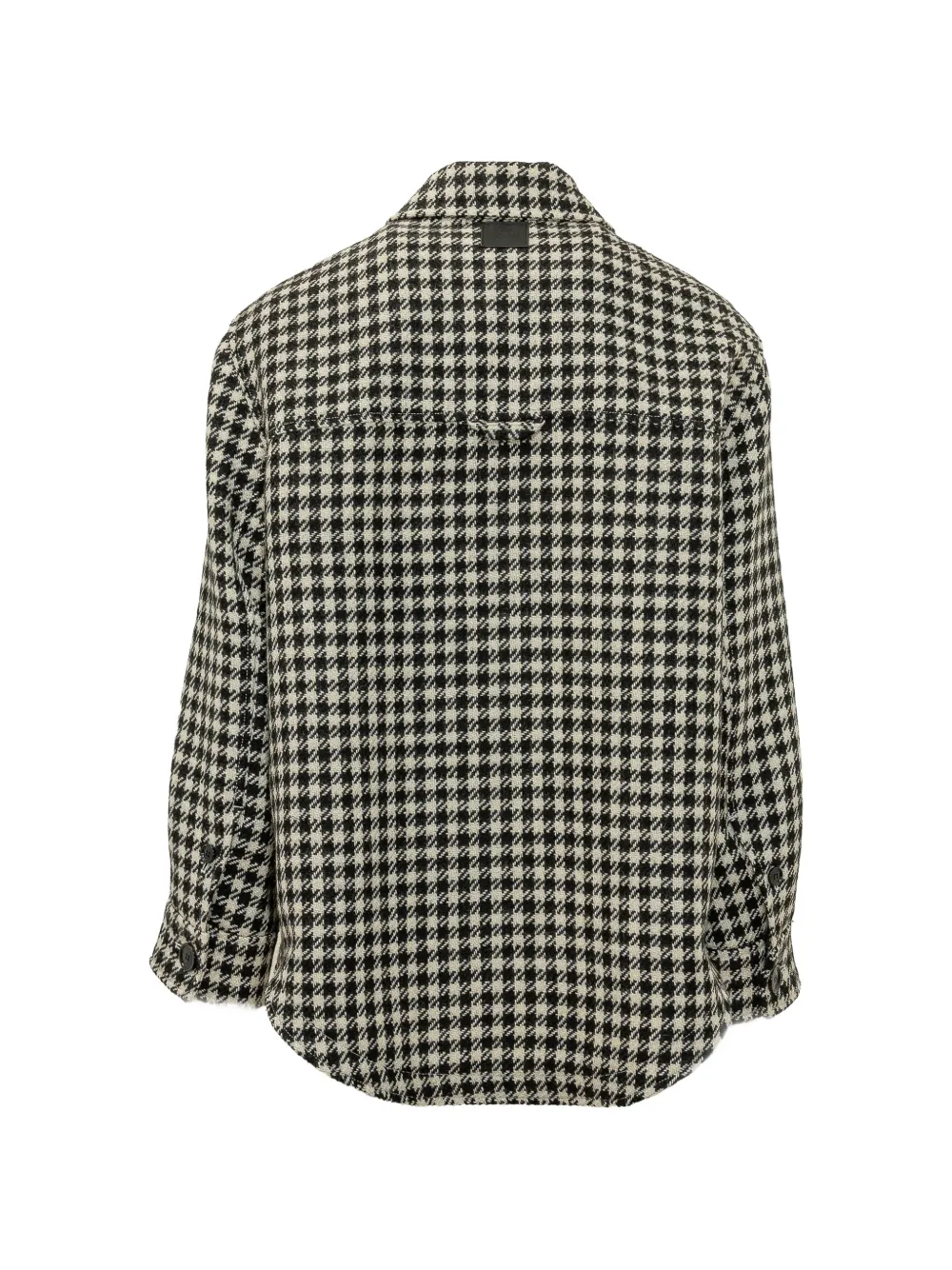 AMI Paris Shirtjack met pied-de-poule print en knopen Zwart