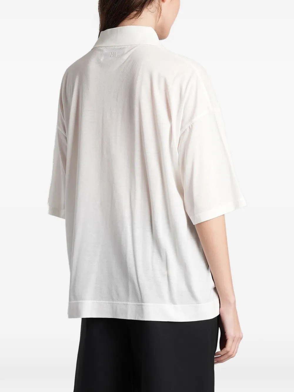 AMI Paris Poloshirt met logo Wit