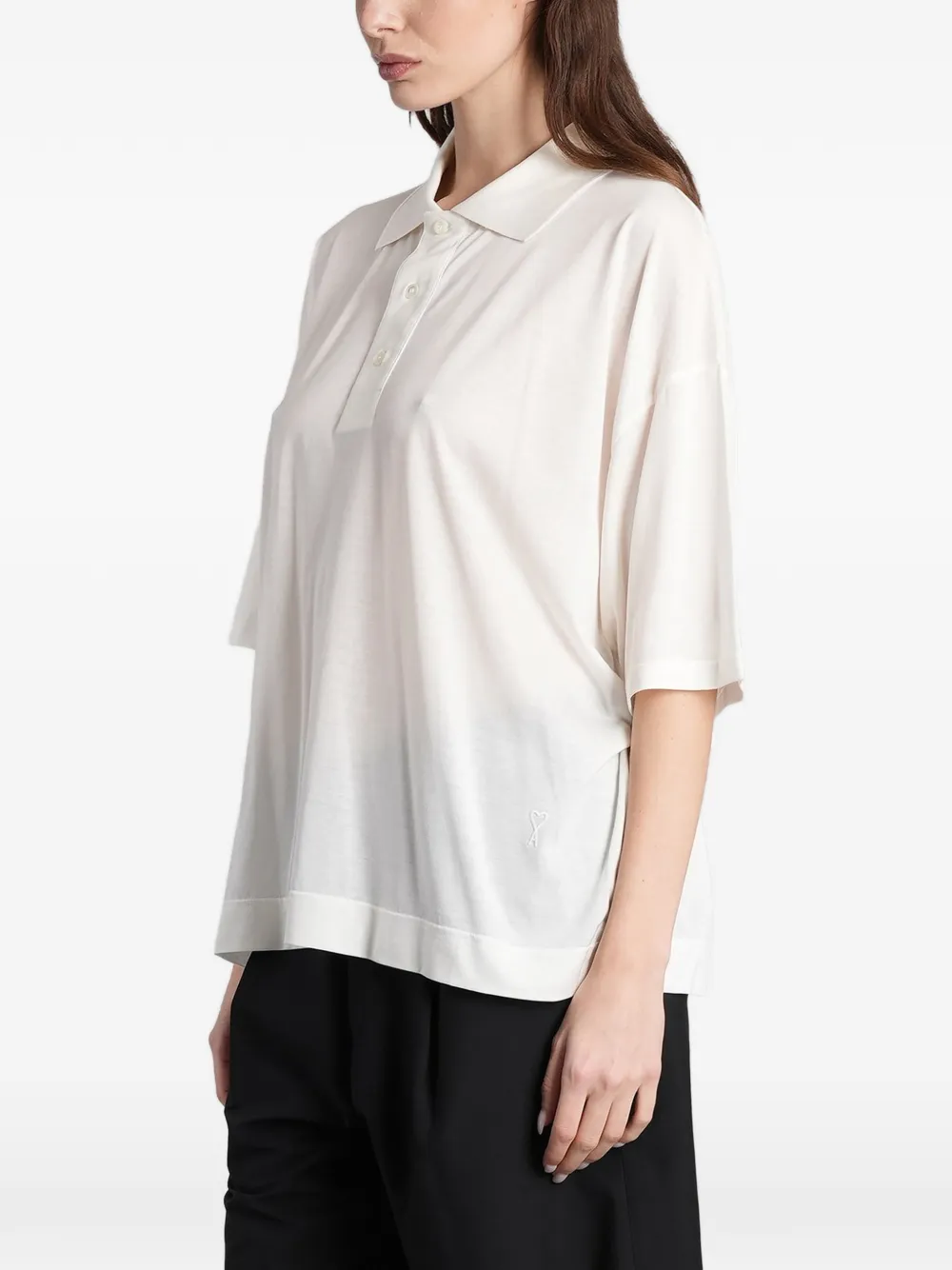 AMI Paris Poloshirt met logo Wit