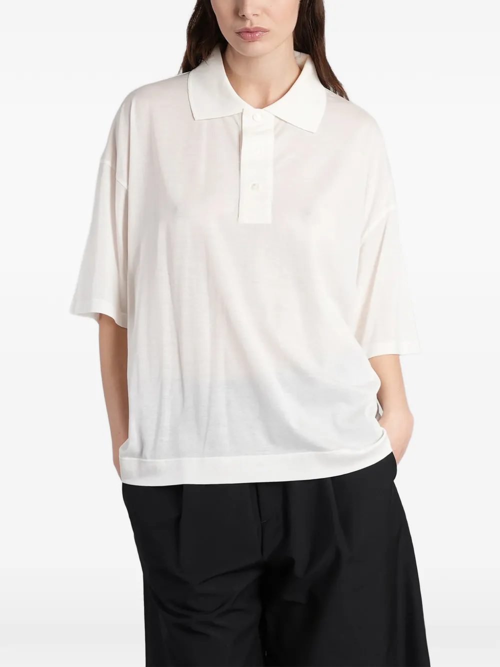 AMI Paris Poloshirt met logo Wit