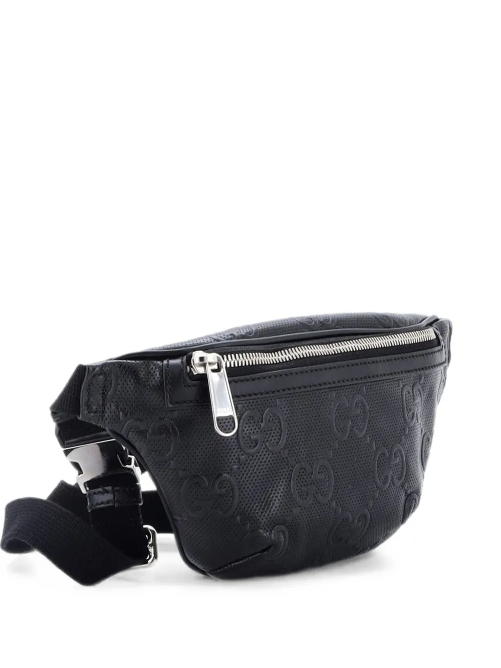 Gucci Pre-Owned GG Embossed Perforated Leather Small belt bag - Schwarz