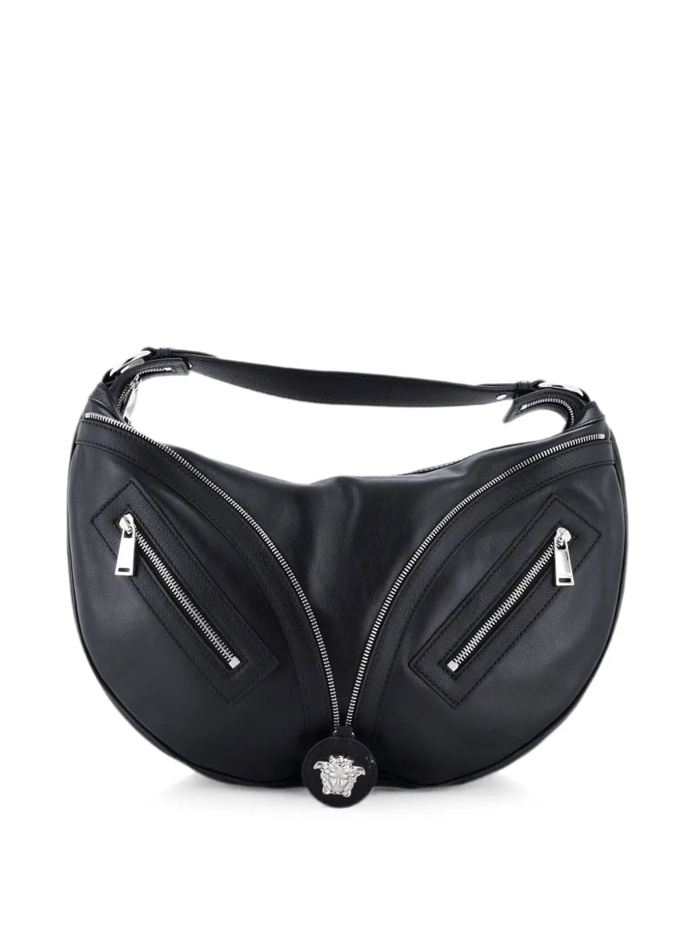 Versace Pre-Owned Repeat Leather Large hobo bag - Black