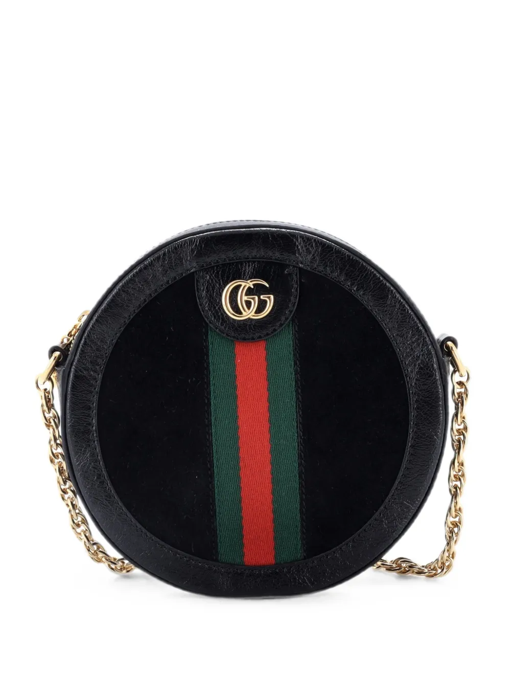 Gucci Pre-Owned Ophidia Round Shoulder Bag Suede Mini crossbody bag - Schwarz