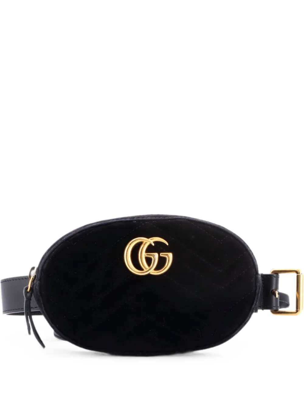 Gucci Pre-Owned GG Marmont Matelasse Velvet belt bag - Schwarz