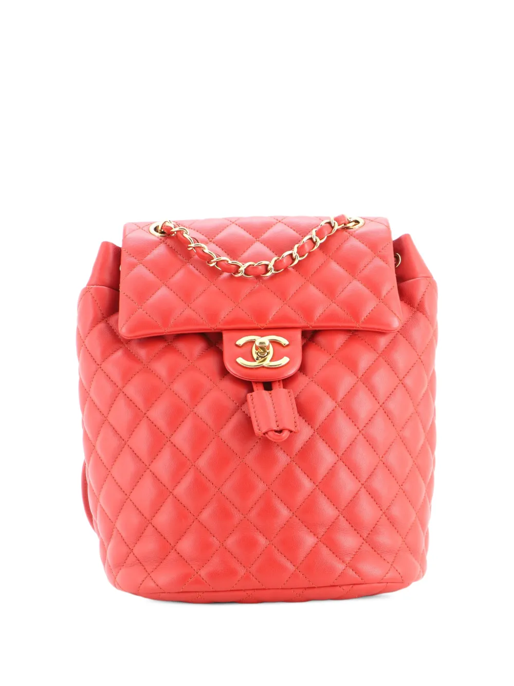 CHANEL Pre-Owned Urban Spirit Quilted Lambskin Large backpack - Rosso