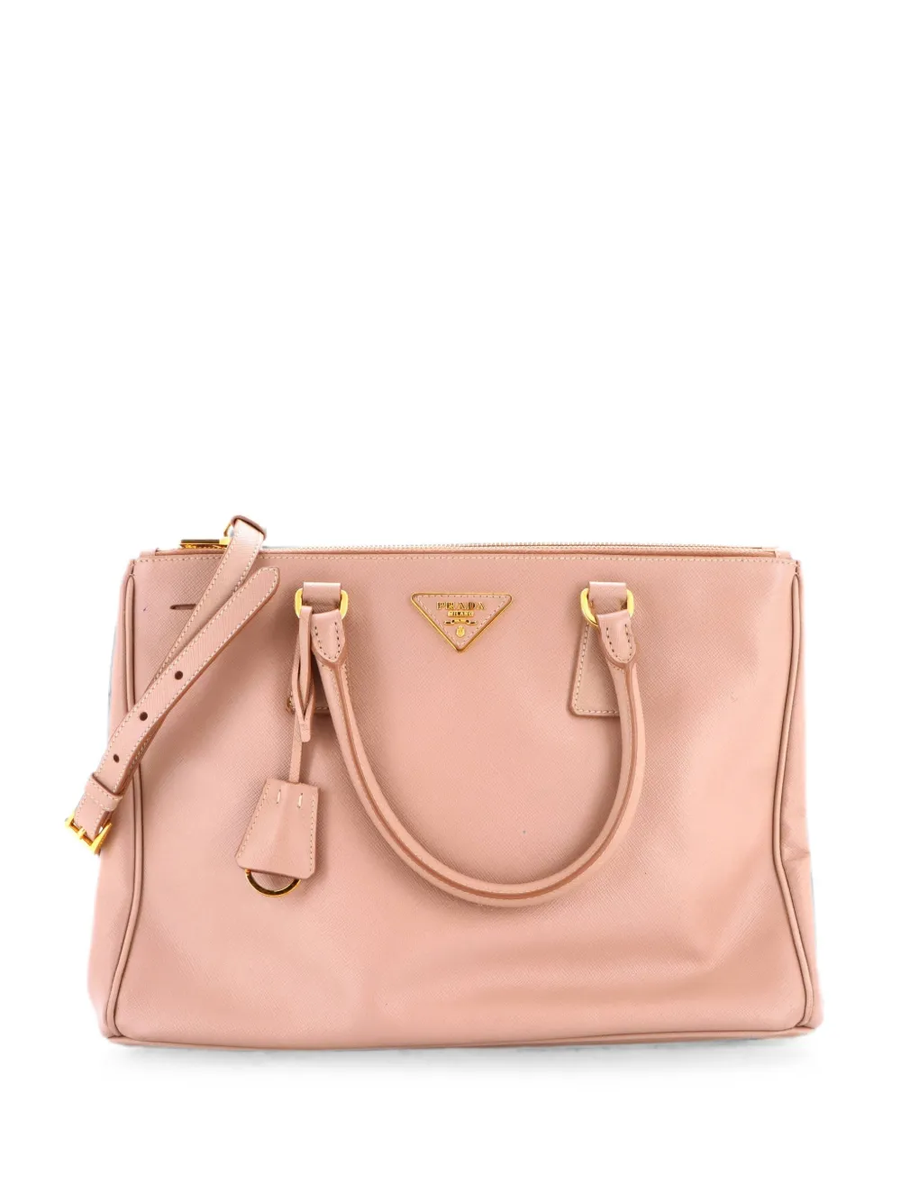 Prada Pre-Owned Double Zip Lux Saffiano Leather Medium tote bag - Nude
