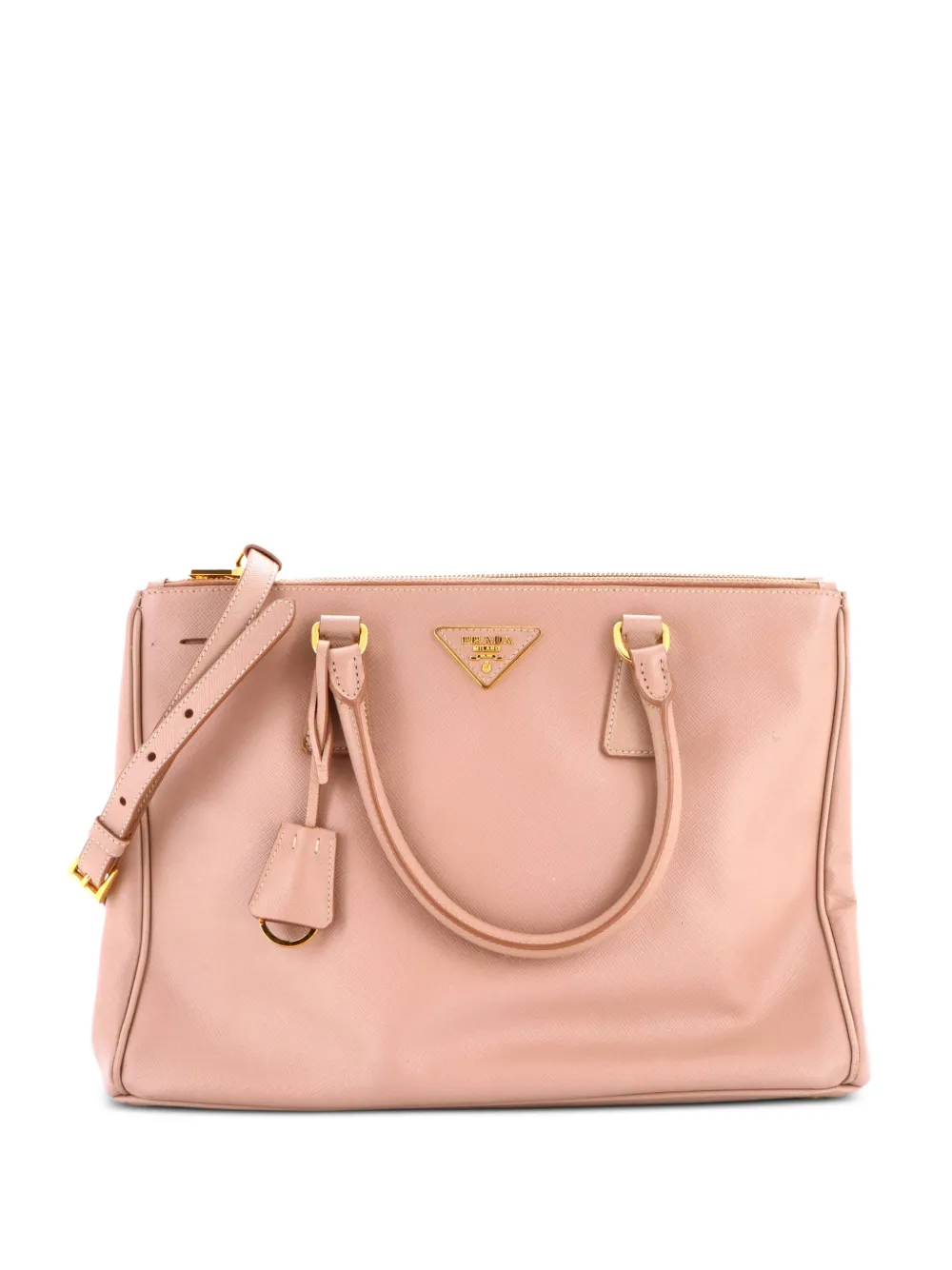 Prada Pre-Owned Double Zip Lux Saffiano Leather Medium tote bag - Toni neutri