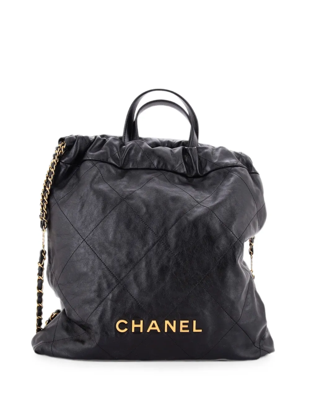 CHANEL Pre-Owned 22 Chain Quilted Calfskin Large backpack - Nero