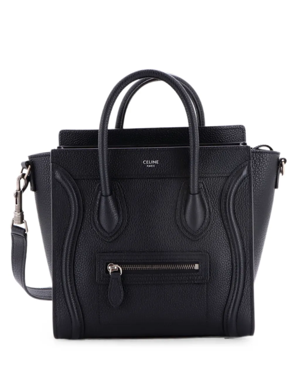 Celine Pre-Owned Luggage Bag Grainy Leather Nano crossbody bag - Schwarz