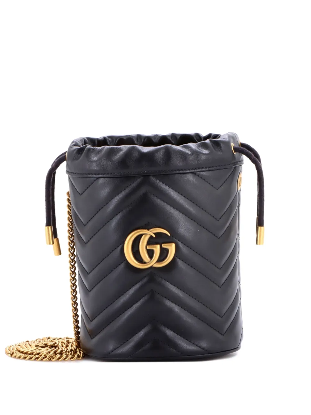 Gucci Pre-Owned GG Marmont Matelasse Leather Mini bucket bag - Nero